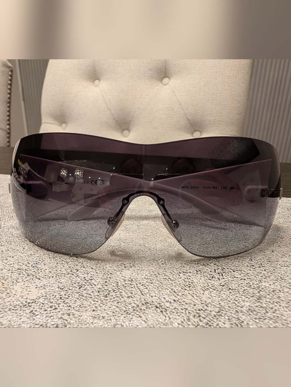 Versace 2054 Rimless Shield Sunglasses NWT Full Inclusion With Box